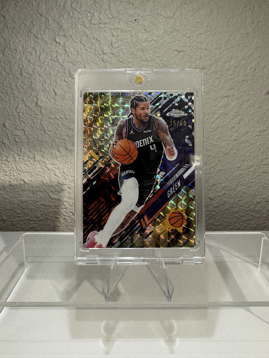 ZXDMONEY1's tweet photo. ✉️Mail day 

2024-25 Panini Hoops Hot Signatures Jared McCain (RC)

2026 Topps Chrome Update Go Time Jalen Green Gold Geometric /50

McCain from @RYJ0Resells 
Green from @eBay 

NFS/NFT https://t.co/CjcQ3APYv3