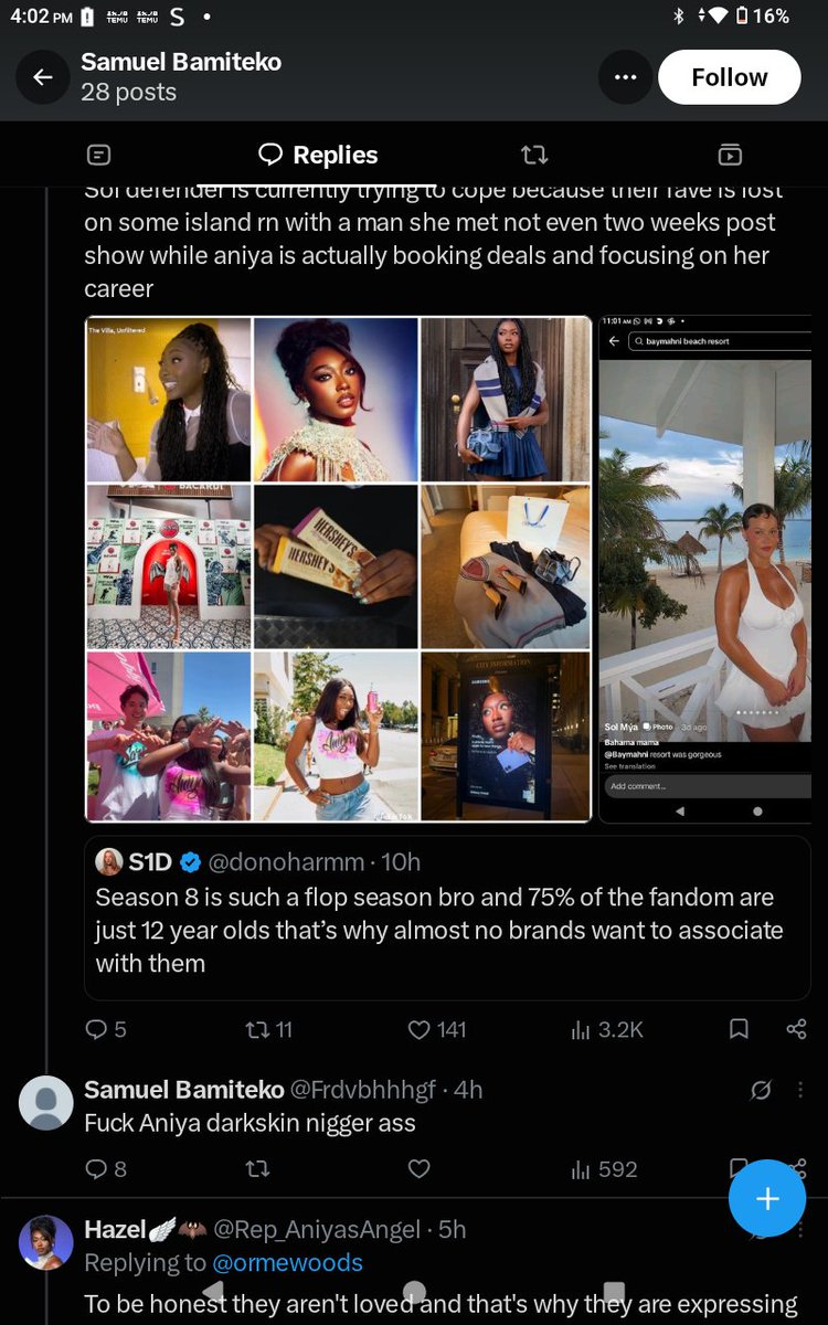 PROTECTANIYA's tweet photo. Please report @Frdvbhhhg. DO NOT ENGAGE. Just report and block. 🩷🪽
This account has repeatedly targeted Aniya and other users with racist abuse, slurs, and violent speech, including telling people to die. This is an ongoing pattern of harassment across multiple posts and https://t.co/u6wGrUkSds
