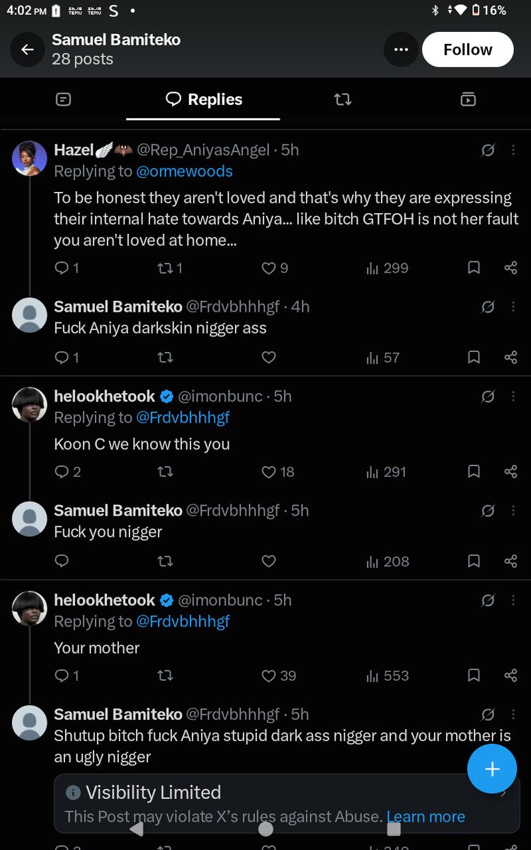 PROTECTANIYA's tweet photo. Please report @Frdvbhhhg. DO NOT ENGAGE. Just report and block. 🩷🪽
This account has repeatedly targeted Aniya and other users with racist abuse, slurs, and violent speech, including telling people to die. This is an ongoing pattern of harassment across multiple posts and https://t.co/u6wGrUkSds
