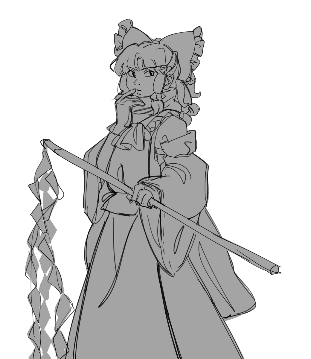 TixibearRoxy's tweet photo. the Hakurei Shrine Maiden is sensing an incident 
#touhou #東方Project #reimu https://t.co/wKzy9w3COi