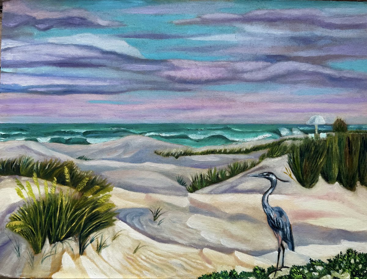 An_Pogor's tweet photo. My new oil painting “The Great Blue Heron”, oil on a canvas and on a plastic board, 18x24 inches, 2026. https://t.co/epx2BSNJLO