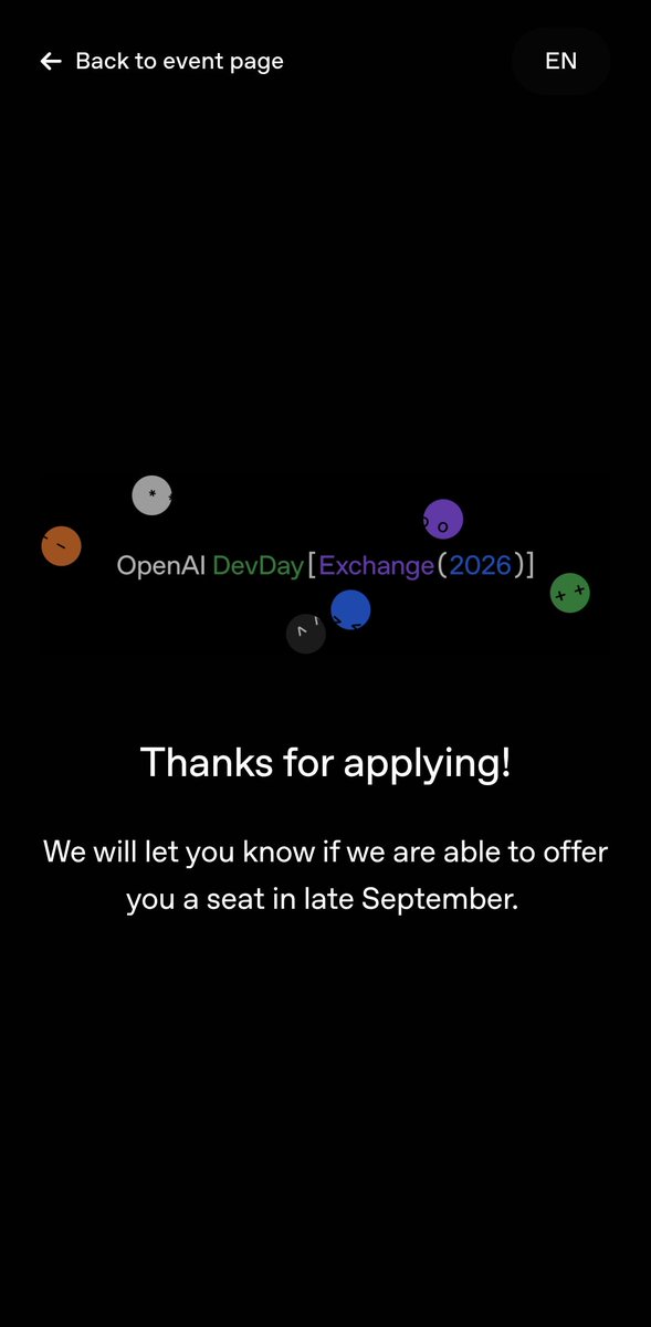 rscirl's tweet photo. Is @OpenAI drunk? When you apply in October for an OpenAI event happening in October and the confirmation still says September 🤦

https://t.co/ruZksrXMTI https://t.co/B3gEQG4Mmp