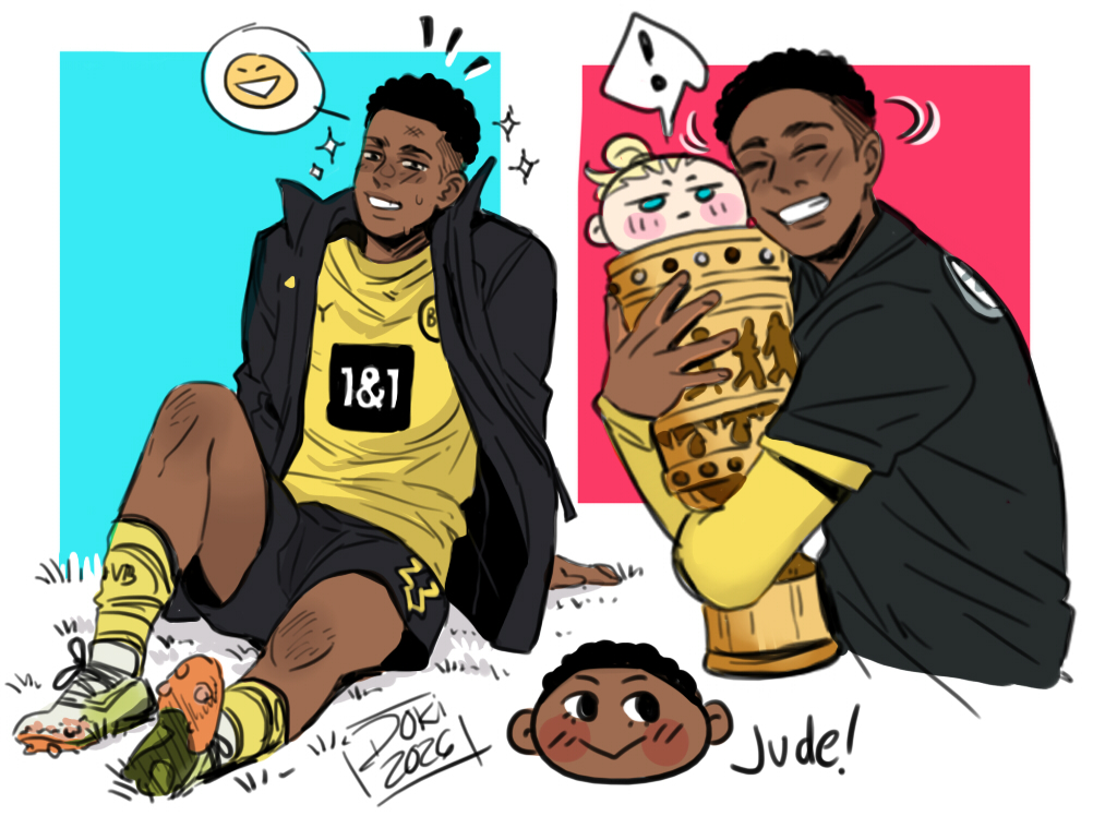 Dokinana's tweet photo. ദ്ദി ˉ͈̀꒳ˉ͈́ )˚✩⊹Dortmund Era ₊⚽⊹♡ 🏴󠁧󠁢󠁥󠁮󠁧󠁿₊˚🇳🇴
I'm reposting my drawings of Jude and Erling for all of you ♡
#judebellingham #erlinghaaland #haalingham