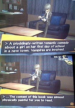 MaplePeache's tweet photo. I hope the Twilight reference makes it back into Persona 4 Revival https://t.co/fSa7FklggU