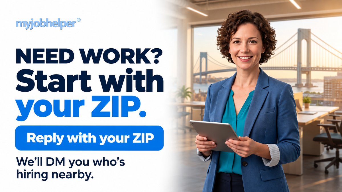 MyJobHelper's tweet photo. Need work? Start with your ZIP. #jobsearch #myjobhelper # https://t.co/qoEBDBNuHK