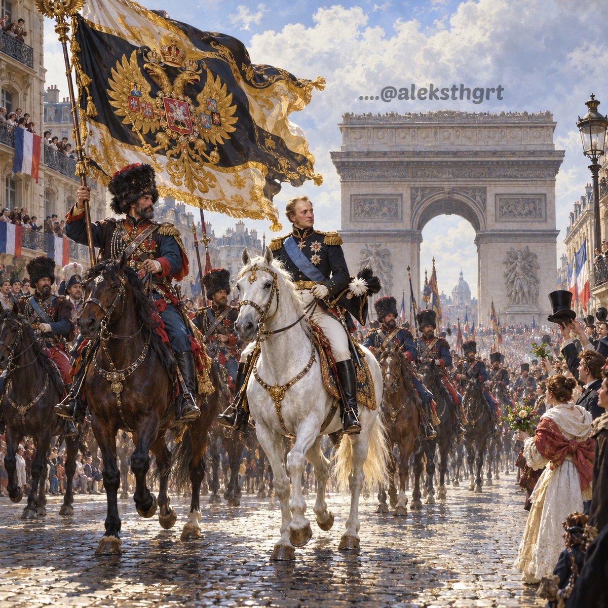aleksthgrt's tweet photo. Seeing the current state of France, the remark Dmitry Medvedev once directed at Emmanuel Macron instantly came to mind: 

“Even the Cossack cavalry that entered Paris in 1814 could have done his job better.” https://t.co/7mZqcdC6Xf