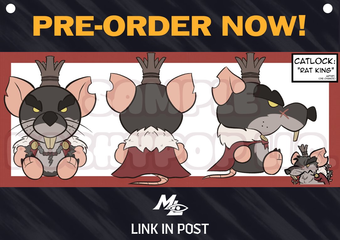 MERCHLOCK's tweet photo. NEW MERCH DROP 

you can preorder the new RAT KING catlock plush designed by @DieChanc3  here → https://t.co/mzZVCukZ8h

(all money go directly toward the takeover of Long Island 🐀)

#deadlock https://t.co/JZwnNHGPNY