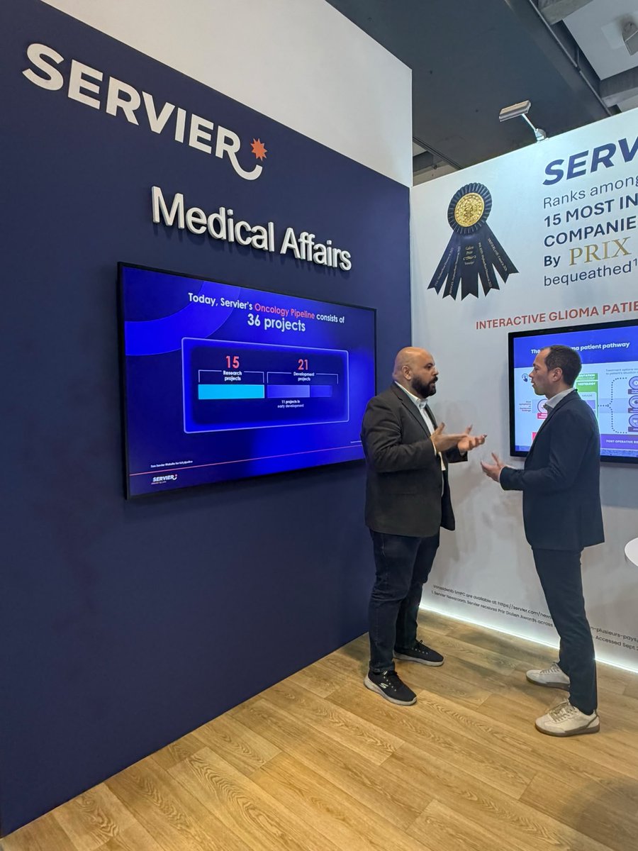 Servier's tweet photo. #EANS2026 has come to an end!
We were delighted to connect with the European and international neurosurgical community, share perspectives, and discuss the challenges and opportunities ahead in neuroscience.
In line with our #Servier2030 strategy, we invest close to 70% of our R&D budget in oncology research 🔬, with a particular focus on cancers where significant unmet medical needs remain.
Learn more about our commitment to oncology 🔗 https://t.co/mn4AviNRSS
#WeAreServier #MovedByYou #Neuroscience #Neurosurgery @EANSonline50