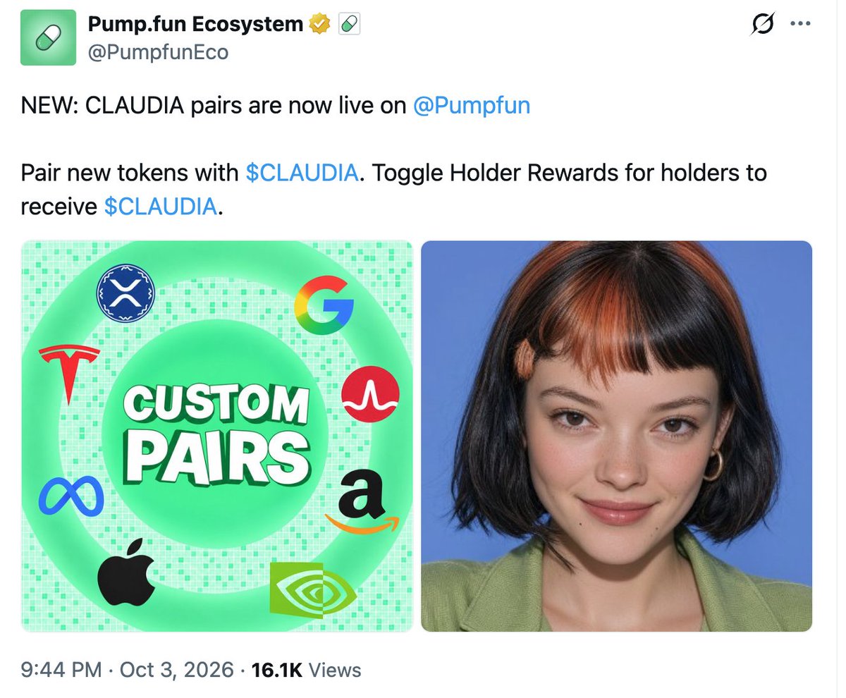 whamdev's tweet photo. whenever PumpFun announces a new stock pair

they post the same exact image, with the same 8 stocks..

this is the PumpFun Index.

pairing to the same exact 8 pairs. https://t.co/KmPrUN5g9l