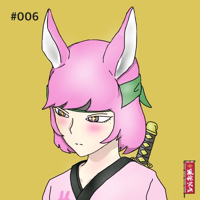 tufurinkazan's tweet photo. おはようございます⛅️
祇園精舎の鐘の声���諸行無常の響きあり🔔
再掲ながら、この一節を改めて想ふ今日この頃
万物流転の世を前向きに
ツンデレ好きによる #CryptoNinja 2次創作ツンデレシリーズ
No.006【於兎】
オーナーは、きみまるさん@Kdive_nft
有難うございますっんデレ🐰🥷
#ninjart https://t.co/rMghEyO4x4