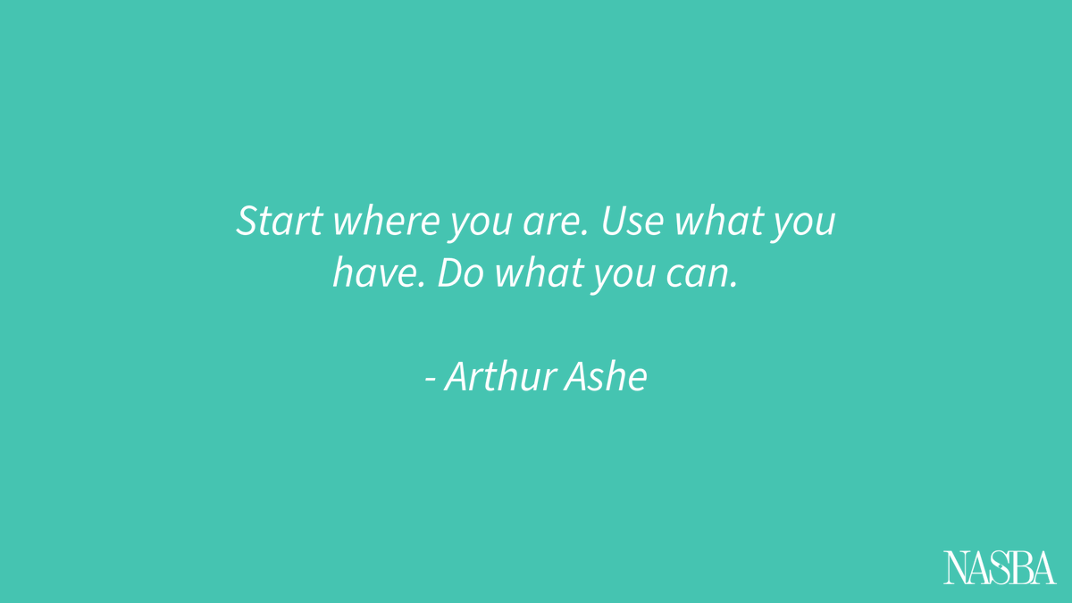 NASBA's tweet photo. It's easy to focus on what you don't have. Instead, focus on what you can do today. That's where momentum begins.

#MotivationMonday https://t.co/rW8pxB6wdy