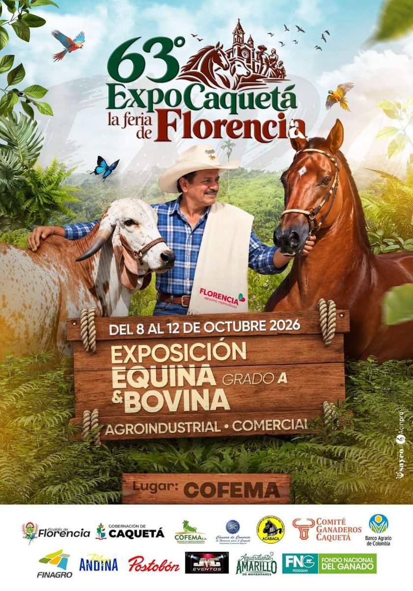PLFlorencia_'s tweet photo. 🐄🌿 ¡La ganadería caqueteña tiene una cita!

Te invitamos a la 63.ª Feria ExpoCaquetá, un encuentro para celebrar nuestra ganadería, tradición y cultura.

📅 8 al 12 de octubre
📍 COFEMA – Florencia, Caquetá

@jflafaurie @Fedegan 
#ganaderiasostenible https://t.co/rgqiIHp7bj