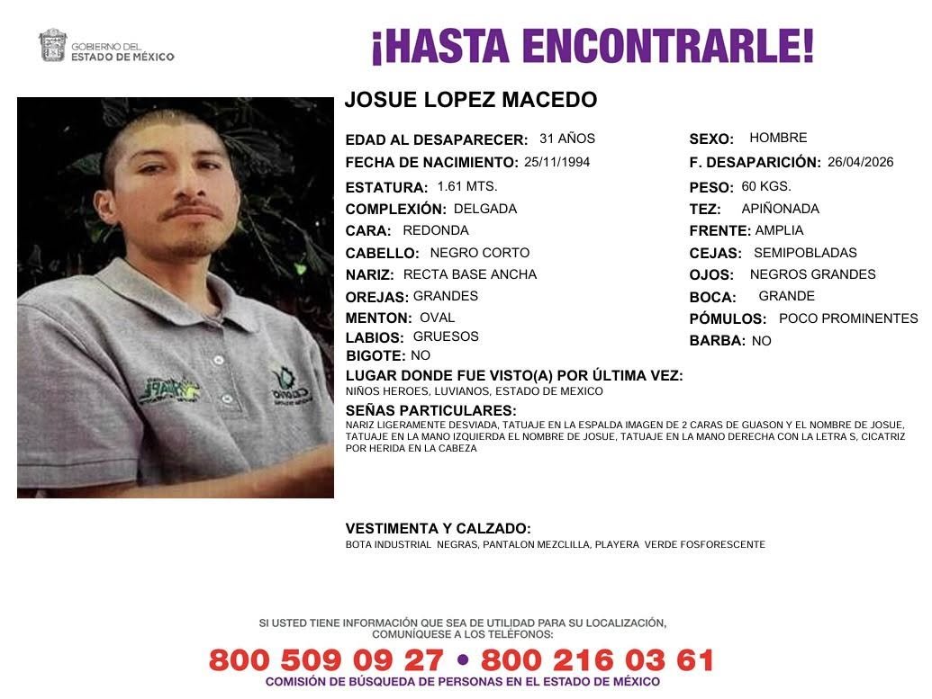 COBUPEM's tweet photo. Solicitamos de tu apoyo en difusión para dar pronta localización a Josue López Macedo, cualquier información favor de comunicarse a los teléfonos al pie del boletin. #TodosEnLaBúsqueda https://t.co/4nzXIk5ypz