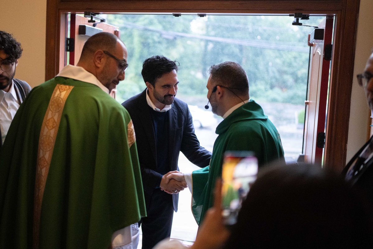 NYCMayor's tweet photo. On Sunday, I was honored to visit Our Lady Salam, the first Arabic-speaking Lutheran parish on Staten Island.

Its congregants hail from as close as Hylan Boulevard to as far as Palestine, Syria, Lebanon, Iraq, Jordan, and Egypt — yet have planted roots in our city. Many carry the weight of war and genocide daily.

Our Lady Salam is a parish defined by resilience, and New York City is better for it.
