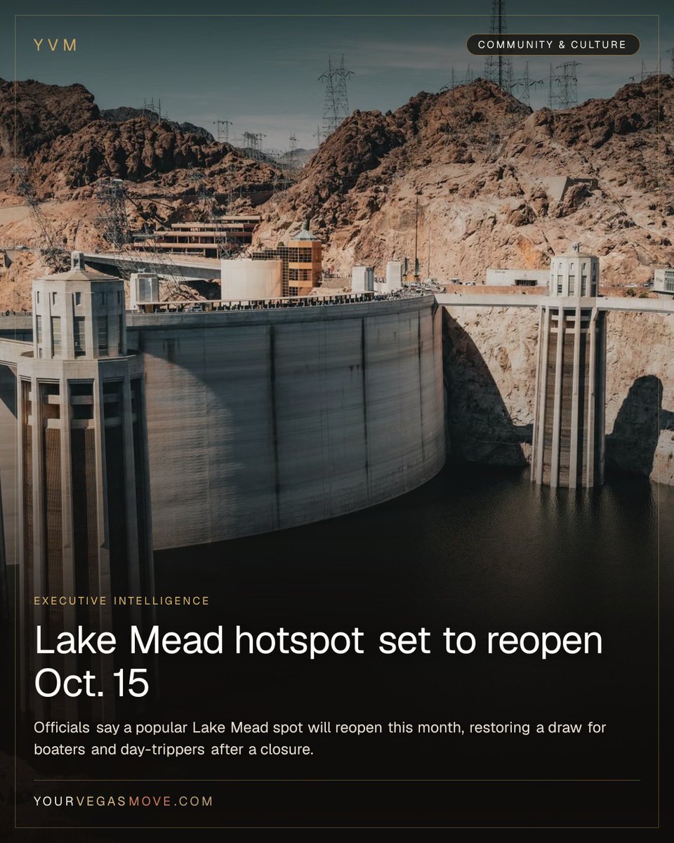 YourVegasMove's tweet photo. Lake Mead’s popular hotspot reopens Oct. 15, bringing a favorite stop back for boaters and day-trippers.
#YVM #YourVegasMove #LakeMead #BoatingDayTrips #Reopening
https://t.co/gBdd7wIQHl https://t.co/drra7sTT0X