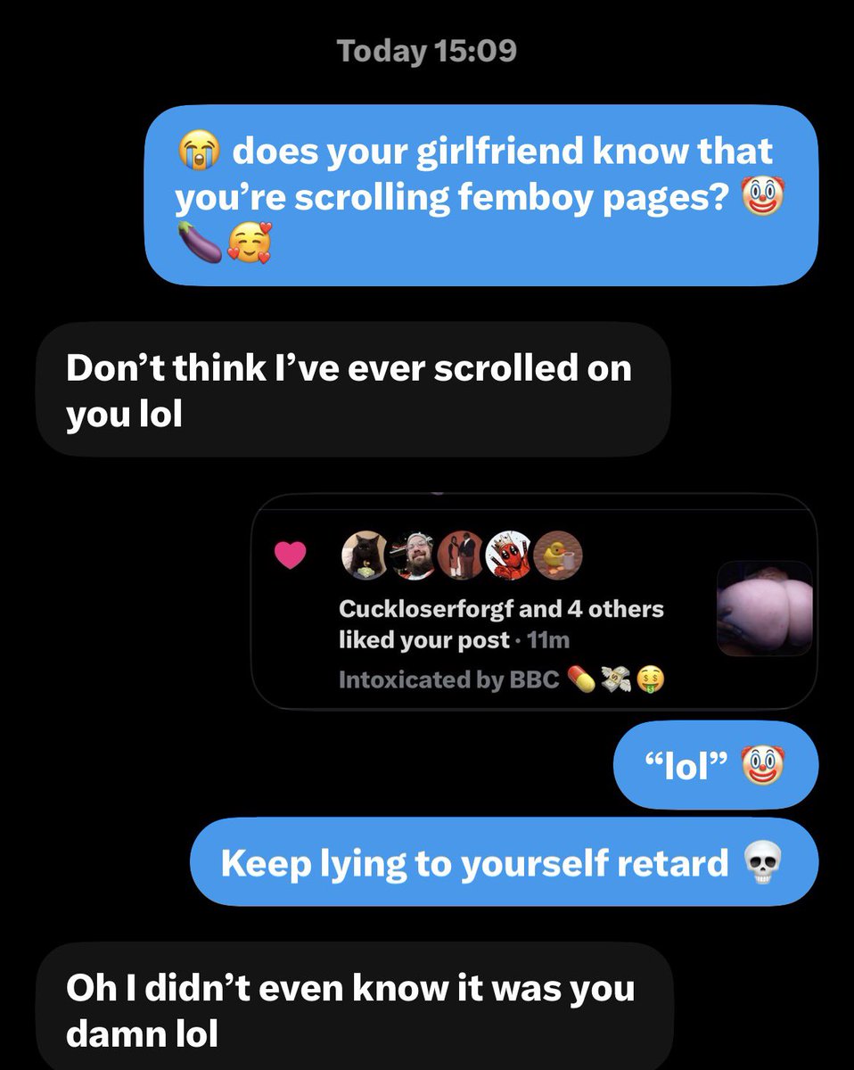 Ur_Psyop's tweet photo. wh*tebois are so cooked that they will literally msg femboys and pretend they didn’t know you were a boy 💀😂 

yeaaaa sureee 😂🤡💦 keep losing to a petite twink 😈 https://t.co/rF4M86g5U9
