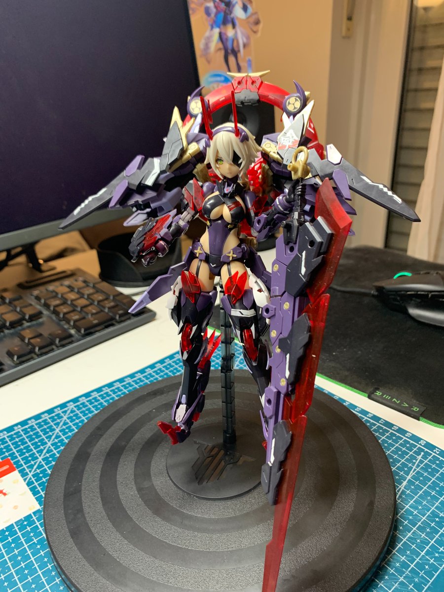 AniFeels's tweet photo. There were some breakages and a couple of issues, but she is ready ^^.
Did all her forms, she is absolutely beautiful and cute ^^. fullt decaled and on display now ^^
Contacted #kotobukia regarding missing manual page in english ver. too :)
#MegamiDevice #mechamusume #girlpla https://t.co/y51kUmei9K