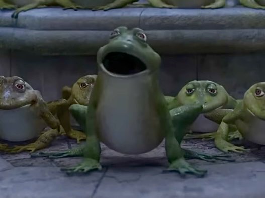 unearthlydata's tweet photo. big fan of paul mccartney frog in shrek the third https://t.co/w0IA3bBGjt