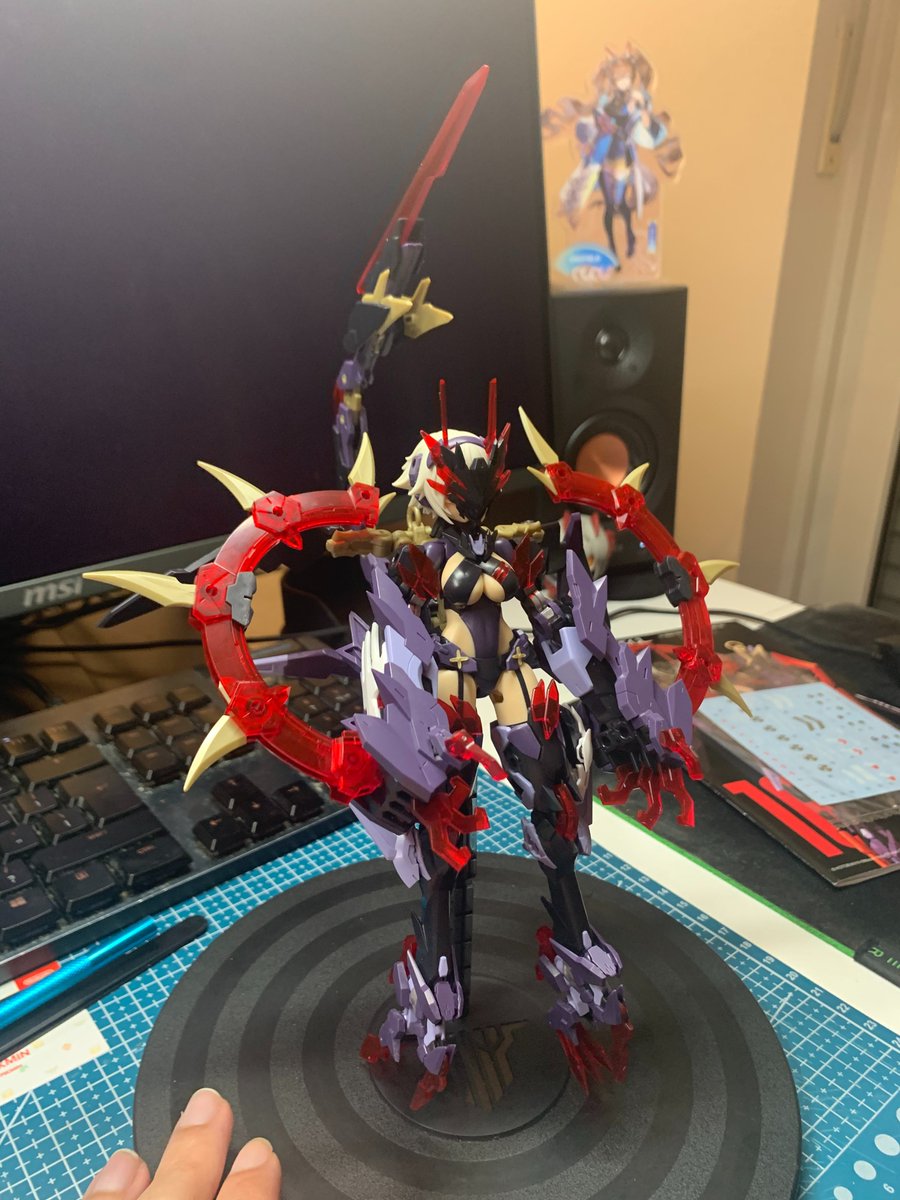 AniFeels's tweet photo. There were some breakages and a couple of issues, but she is ready ^^.
Did all her forms, she is absolutely beautiful and cute ^^. fullt decaled and on display now ^^
Contacted #kotobukia regarding missing manual page in english ver. too :)
#MegamiDevice #mechamusume #girlpla https://t.co/y51kUmei9K