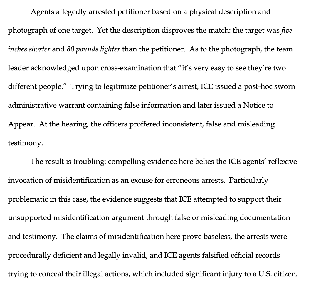 kyledcheney's tweet photo. Judge Gary Brown, a Trump appointee in New York, rebukes ICE for arresting two people erroneously — including a U.S.  citizen — and later claiming "mistaken identity." 

"ICE agents falsified official records," he says.

https://t.co/CYJ0moENCb https://t.co/yDsXZSuDik