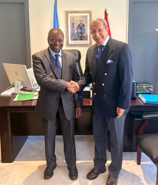 UNOSAPG's tweet photo. Special Adviser on Prevention of Genocide Beyani and @Morocco_UN Permanent Representative Hilale met to further collaboration on #NoToHate speech through interreligious &amp; intercultural dialogue, building upon 🇺🇳 Global Conference held in September.

ICYMI> https://t.co/xNoeSJCk2r https://t.co/3yoyFCu3L2