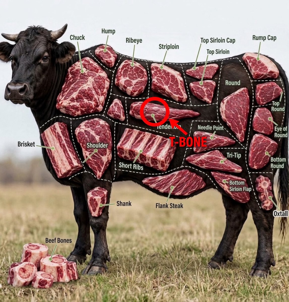 CallahanAutoCo's tweet photo. For context, this is how far you’d have to stick your head up a bull’s ass to get a good look at a T-bone https://t.co/o1OAsit4aX