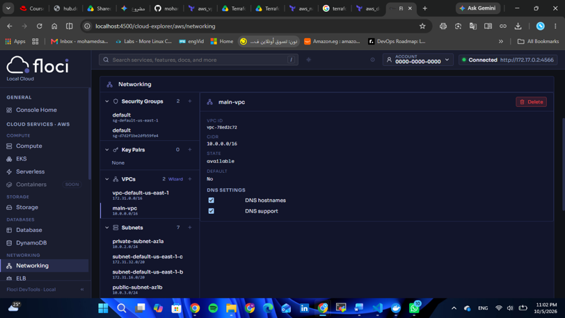 CSEm0m0's tweet photo. 👉Task-Of-Day_2-With-Terraform👈
عملت Create ل VPC ف بنيت Arch فيه الاتي:
(2-AZ, each AZ has public and private subnet, 4-EC2s, IGW,NAT)
ظبطت ال CIDR Block لل VPC
عملت create لكل ال (https://t.co/AJUJ0CrXJ3) 
عملت (init,plan,apply)
اخيرا خرجت ال output علي floci ك simulation لAWS https://t.co/qyYSqF2OeF