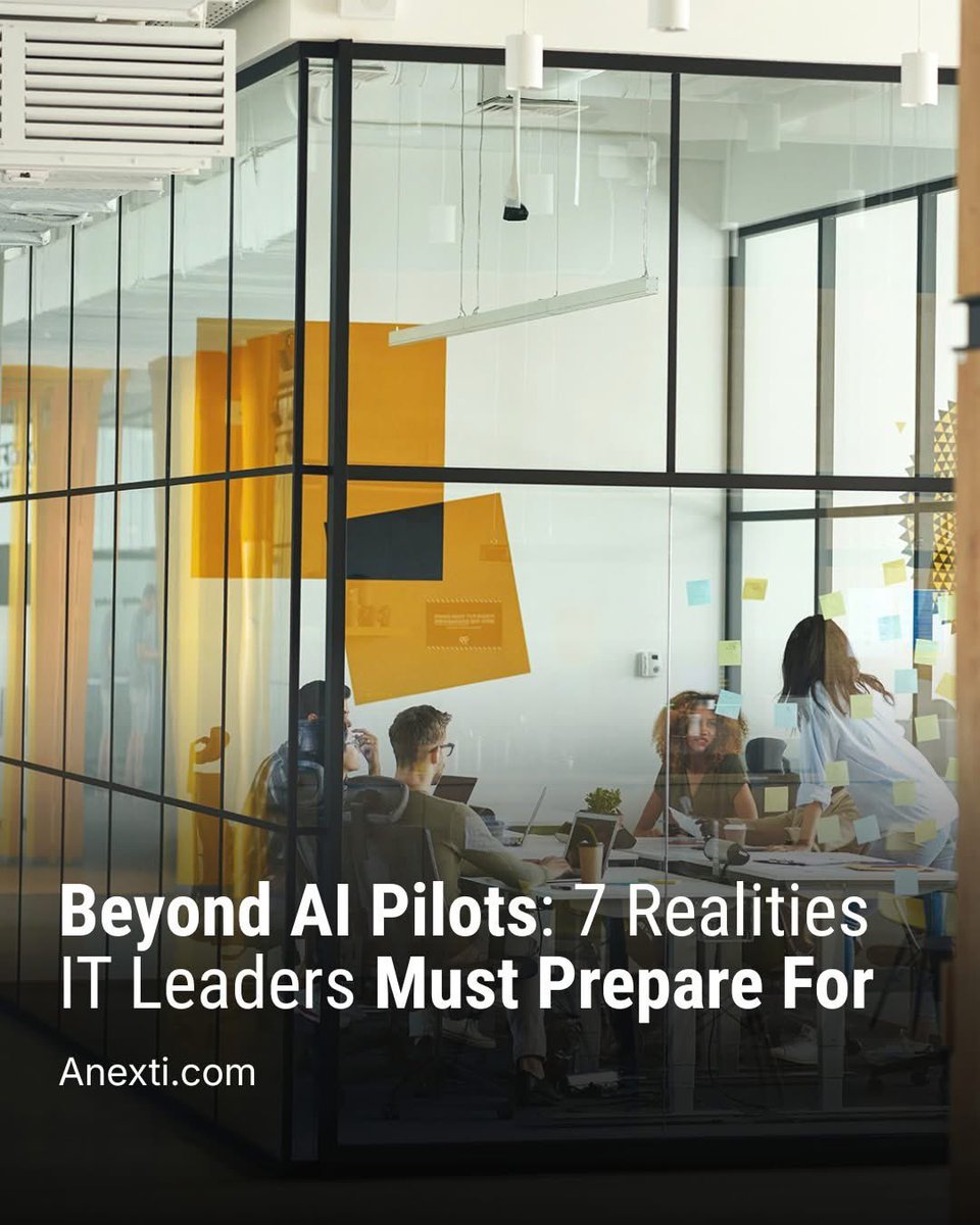 anextiofficial's tweet photo. Launching an AI pilot is the easy part. Turning it into a secure, reliable and scalable system is where the real challenge begins. 👉 Learn more on Anexti: https://t.co/cPPwdmJDxZ

#ArtificialIntelligence #AI #ITLeadership #Technology #AIGovernance #FutureOfWork #Anexti https://t.co/rL72dCn9Zm