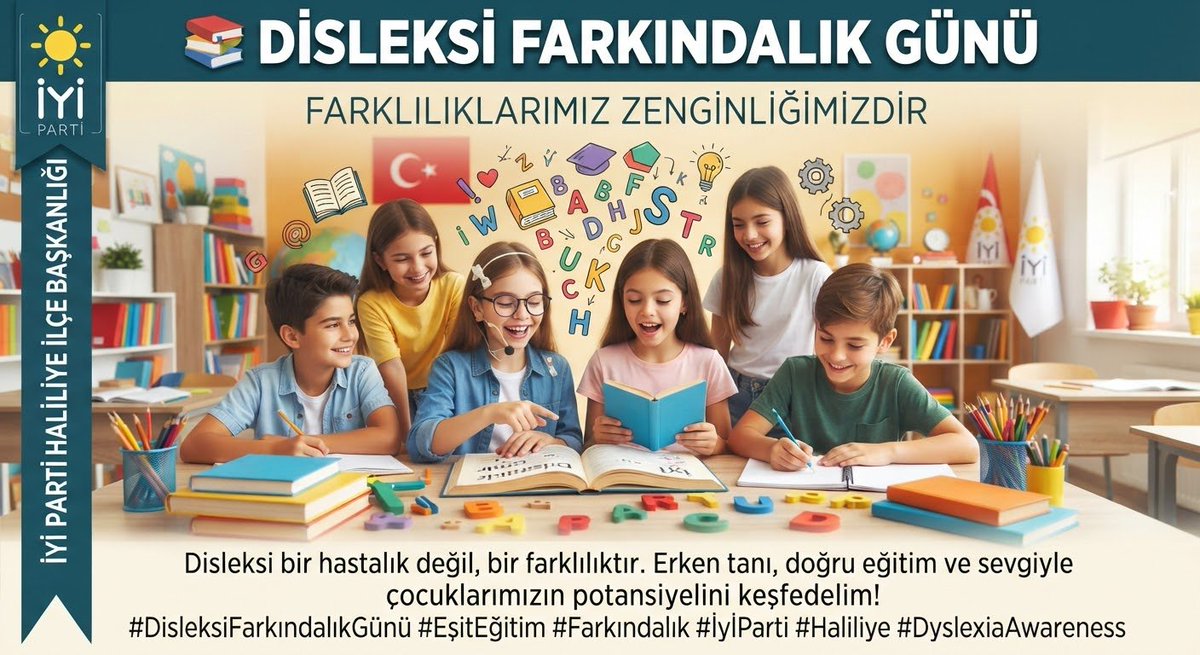iyiprthaliliye's tweet photo. 📚 Disleksi Farkındalık Günü 6 ekim 
@MDervisogluTR @Ozturkdenizli @KevserOfluoglu @ibrahimguzel44 @AliErogllu @ibrahimyldrm_63 @iyipartiurfa @hali64008 https://t.co/shMUcv0nsn