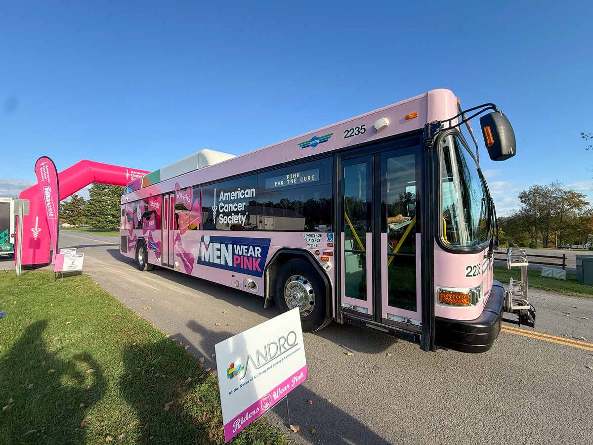 GoCentroBus's tweet photo. Pink was on the move again! 🚍 Centro was proud to be part of the Riders Wear Pink fundraiser event for another year, supporting @AmericanCancer and helping raise awareness in the fight against breast cancer. 🎀

Thank you to everyone who participated, showed support, and donated to this important cause! 💗

#PinkIsOnTheMove #BCAM #BreastCancerAwareness #GoCentroBus #RidersWearPink #RideForTheCure