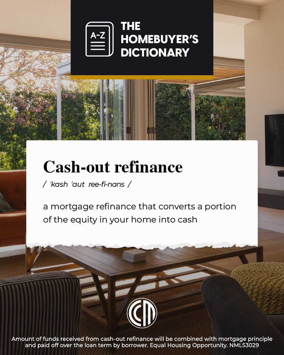 ChristinaCutolo's tweet photo. Refinancing comes in lots of shapes and sizes. Curious if a cash-out refi is right for you? Learn more about it: https://t.co/DHwe30FbRu https://t.co/e8htRryWXs