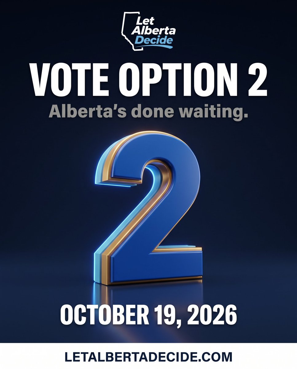 LetABDecide's tweet photo. Alberta's Done Waiting.

Decades of asking politely. Decades of being told to wait our turn. On Monday, Albertans stop waiting and start deciding.

Two days to go. Make sure everyone you know has a plan to vote.

Vote Option 2 on October 19. https://t.co/02g90VKrUb https://t.co/HkiiIKR347