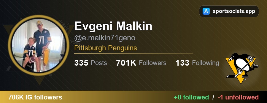 NHLFollowTrack's tweet photo. 🚨 Evgeni Malkin unfollowed 1 account on Instagram:

❌ capitals — Washington Capitals
🔗 https://t.co/9UgxG4hXaR

#LetsGoPens #NHL https://t.co/4hgivq3Iz3