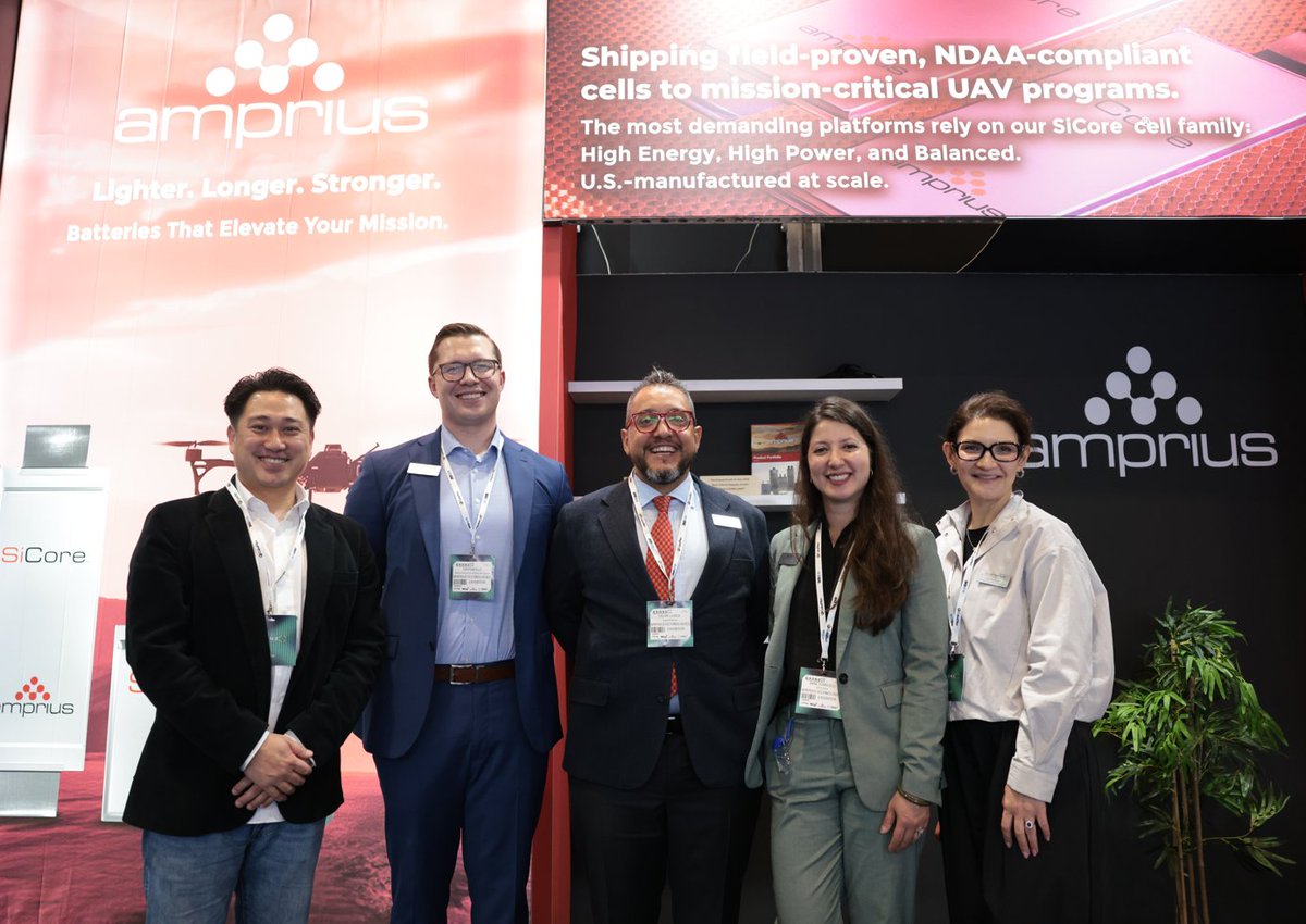 Amprius_'s tweet photo. Thank you to everyone who stopped by the Amprius booth at DroneX and attended our presentation by Chief Business Officer, Ronnie Tao!🔋

We had a great time showcasing our new SA504 cell.

$AMPX #DroneX #DroneX2026 #batterytech https://t.co/RRLgQkKa5N