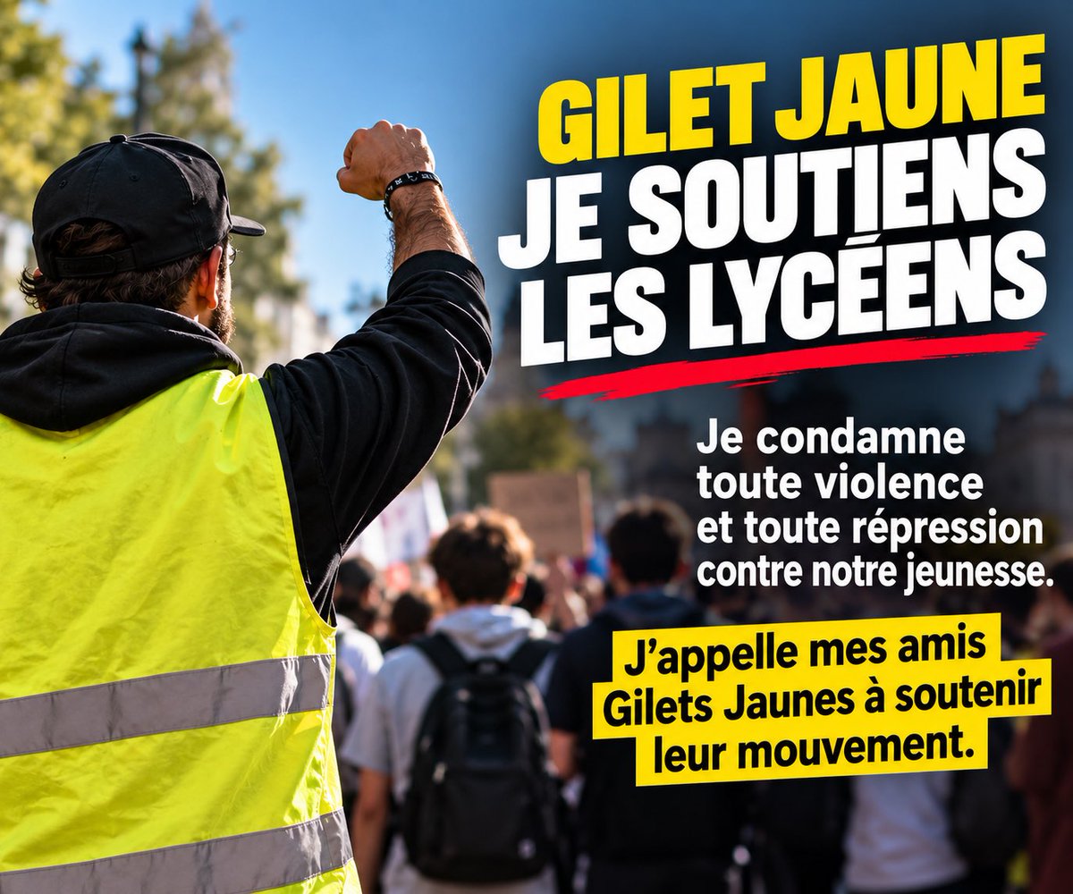 J_Rodrigues_Off's tweet photo. 📢🧔🏻‍♂️Gilet Jaune, je soutiens les lycéens mobilisés je condamne sans réserve les violences, d’où qu’elles viennent et toute répression
À mes amis Gilets Jaunes ne regardons pas ailleurs
Soyons à leurs côtés, faisons entendre notre voix
La jeunesse se mobilise  soutenons-la ! https://t.co/KblDujWc5B