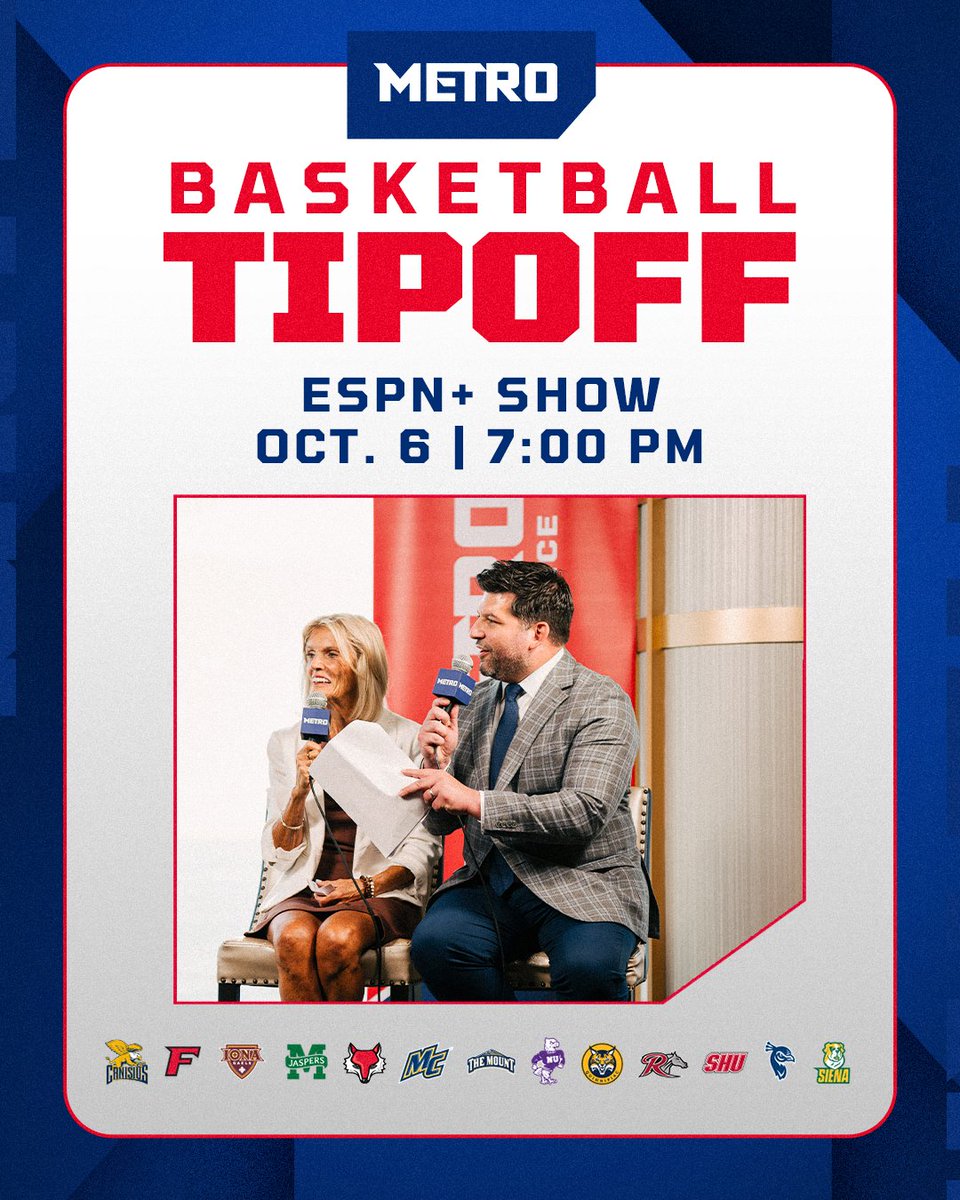 MetroConfHoops's tweet photo. All eyes on us 𝗧𝗢𝗠𝗢𝗥𝗥𝗢𝗪.

Tune in to the 2026 Metro Basketball Tipoff show on @ESPNPlus beginning at 7 PM ET on Tuesday, Oct. 6 📺

#MetroHoops https://t.co/vAXZX42QFk