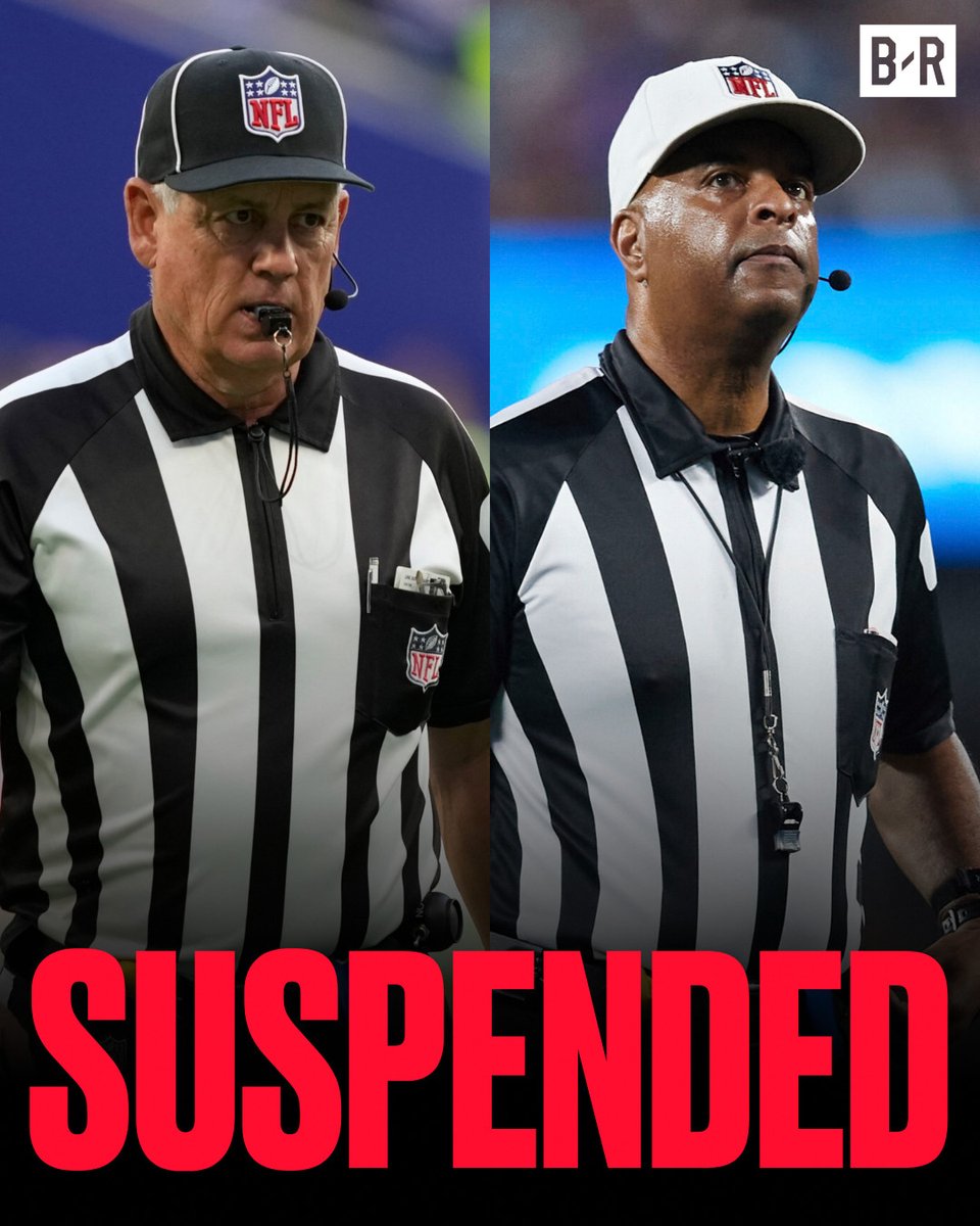 BleacherReport's tweet photo. 🚨 NFL has suspended line judge Jeff Seeman and referee Adrian Hill after unprofessional conduct towards players in the Cardinals-Giants and Dolphins-Vikings games, per @adamschefter, @RapSheet , @TomPelissero , @MikeGarafolo 

More details: https://t.co/xH1qnl3Lmq https://t.co/sGcq9x4b0z