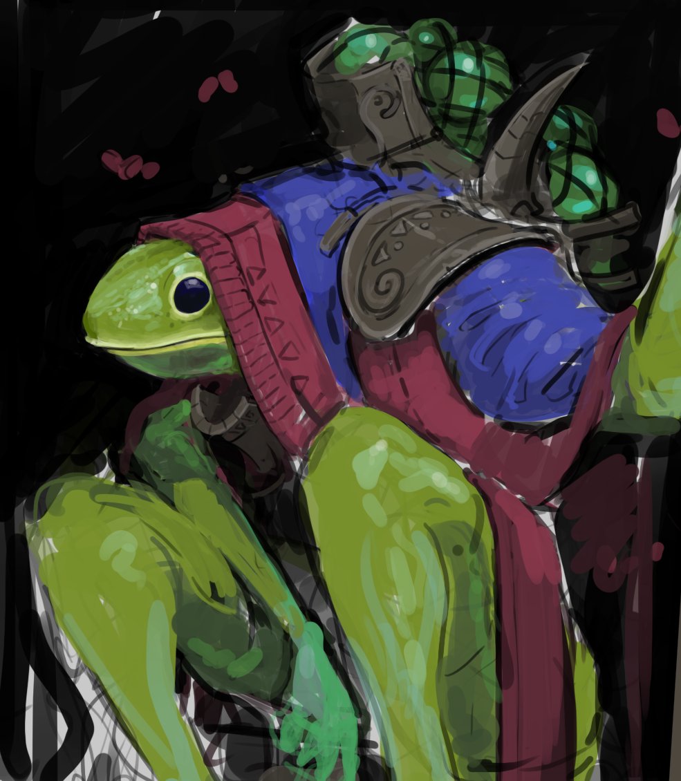 NotGlewes's tweet photo. #weretober 2026 Day 4 - Glass frog https://t.co/dxYMG1cijV