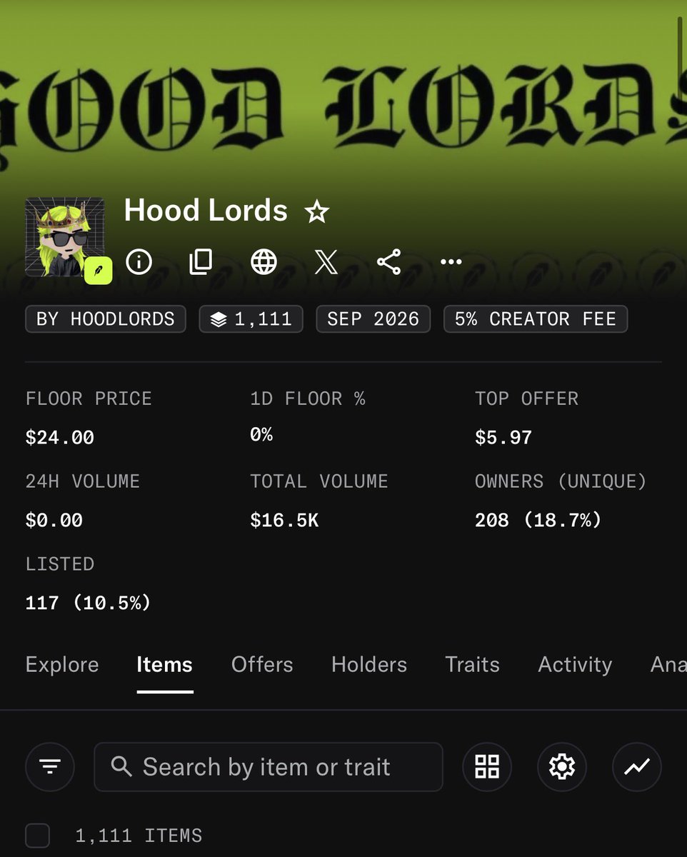 HoodLords's tweet photo. We’re back live on @opensea. Thank you to anyone who helped.

Also upset we’re live again, but I guess the community will be happy. 🫵🍀🤡👑

https://t.co/F6KO3HQGxh https://t.co/gvEBZFjTJN