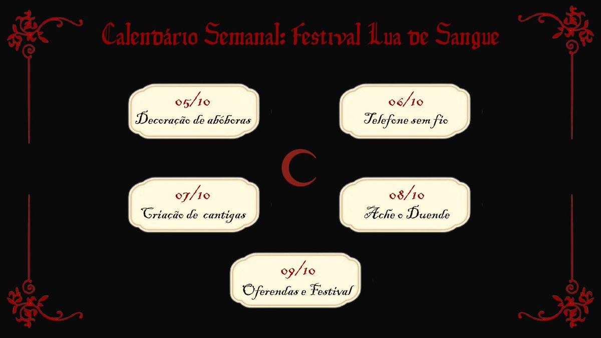 jornalsinners's tweet photo. Moradores de Blavikour, uma semana empolgante está para começar hoje com a chegada da Lua de Sangue e o aniversário de 150 anos de nosso amado vilarejo. Sua Majestade, o Rei, preparou um festival em comemoração à essas duas datas tão importantes para nós. https://t.co/kNERlWiGA2