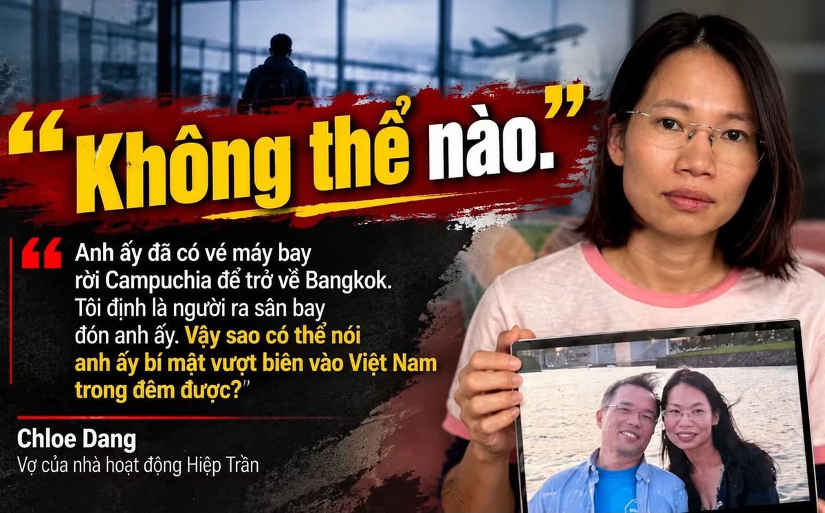 ChanDungLanhDao's tweet photo. Vạch trần kịch  bản của CSVN bắt 2 đảng viên Việt Tân

Vé`về Bangkok còn nguyên, vợ chờ ở sân bay, mà công an bảo bắt quả tang vượt biên trong đêm. Kịch bản này viết vội quá, đối chiếu giờ bay là vỡ.

Kaoh Andaet cách cửa khẩu Mỹ Quý Tây hơn 200 km. Buổi sáng mất liên lạc ở Campuchia, cùng ngày “bị bắt” ở Tây Ninh. Công an quên tính đường bộ.

Không báo đại sứ quán Úc, gia đình biết tin qua báo. Bắt công dân nước ngoài mà giấu lãnh sự, rồi dựng chuyện nhập cảnh trái phép. Lộ ý đồ.

Cáo buộc “khủng bố” gắn sẵn vào Việt Tân, không cần bằng chứng. Công thức cũ: mất tích ở nước thứ ba, xuất hiện trong trại giam, nhận tội trên truyền hình.

Giấy tờ giả, thừa nhận thành viên, chuẩn bị phá hoại, cả gói đúng mẫu. Chỉ quên một chi tiết: vé máy bay chiều hôm sau vẫn chưa hủy.

Dối mà không khôn. Người ta chỉ cần xem giờ cất cánh và chỗ vợ chờ đón là thấy kịch bản công an không đứng.

Hai hộ chiếu Úc và Na Uy còn hiệu lực, lại bảo dùng giấy tờ giả để chui biên. Muốn dựng tội thì cũng phải khớp với giấy tờ thật đang nằm trong túi họ.

Mất tích mười ngày mới có thông báo. Nếu bắt quả tang ngày 18/9 thì sao im đến khi báo nước ngoài đưa tin? 
Giấu rồi bị lộ mới dựng bài. “Thừa nhận” trên miệng Bộ Công an, không có luật sư, không có lãnh sự. Lời nhận tội kiểu này viết trước, người ta chỉ việc đọc.

Vợ chờ ở Bangkok, hãng bay xác nhận không lên máy bay. Công an vẫn khăng khăng họ đang bò qua hàng rào biên giới. 

Hai câu chuyện không thể cùng đúng.
Lần nào cũng một kịch bản: bắt cóc ở nước ngoài, kéo về, gắn mác khủng bố. Lần này sót vé và giờ bay, nên dư luận nhìn là biết.

Chân dung lãnh đạo
#chandunglanhdao