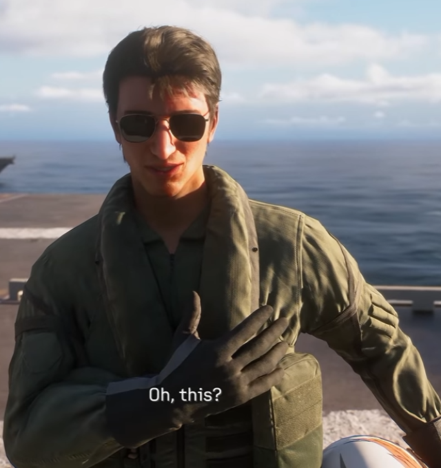 ApriliaBelka's tweet photo. During the Prologue, Jan Cope showed an early sign that he was Sotoan based on his greeting hand gesture "habit" shared by both him and Toprak.

#ACE8 #ACECOMBAT8 https://t.co/Kqvqq7SCRr