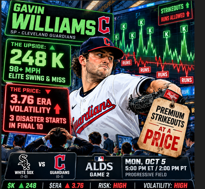 scoutsan815's tweet photo. ALDS GAME 2 — CWS @ CLE
⏰ 5:00 PM ET / 2:00 PM PT
🏟️ Progressive Field
Anthony Kay vs. Gavin Williams

Williams for the W, but with the recognition of there being volatility here. https://t.co/evG6AWtitS
