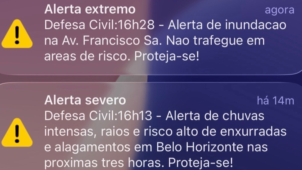 g1's tweet photo. Chuva forte provoca alagamentos na Grande BH; Defesa Civil emite alertas e determina bloqueio de avenida na capital https://t.co/I3FXyv6U0r https://t.co/SwDmSSdk7b