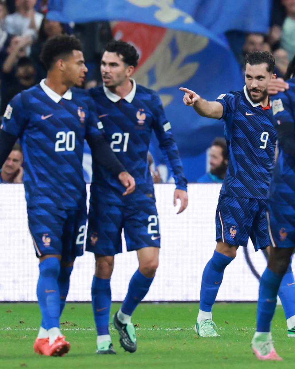 brfootball's tweet photo. 60'—Olise, Cherki, and Da Cunha sub on
72'—Doué subs on
77'—Doué equalizes, Da Cunha assist
81'—Cherki puts France in front, Olise assist

The substitutes make the difference 🇫🇷 https://t.co/dDFz2cs0QT