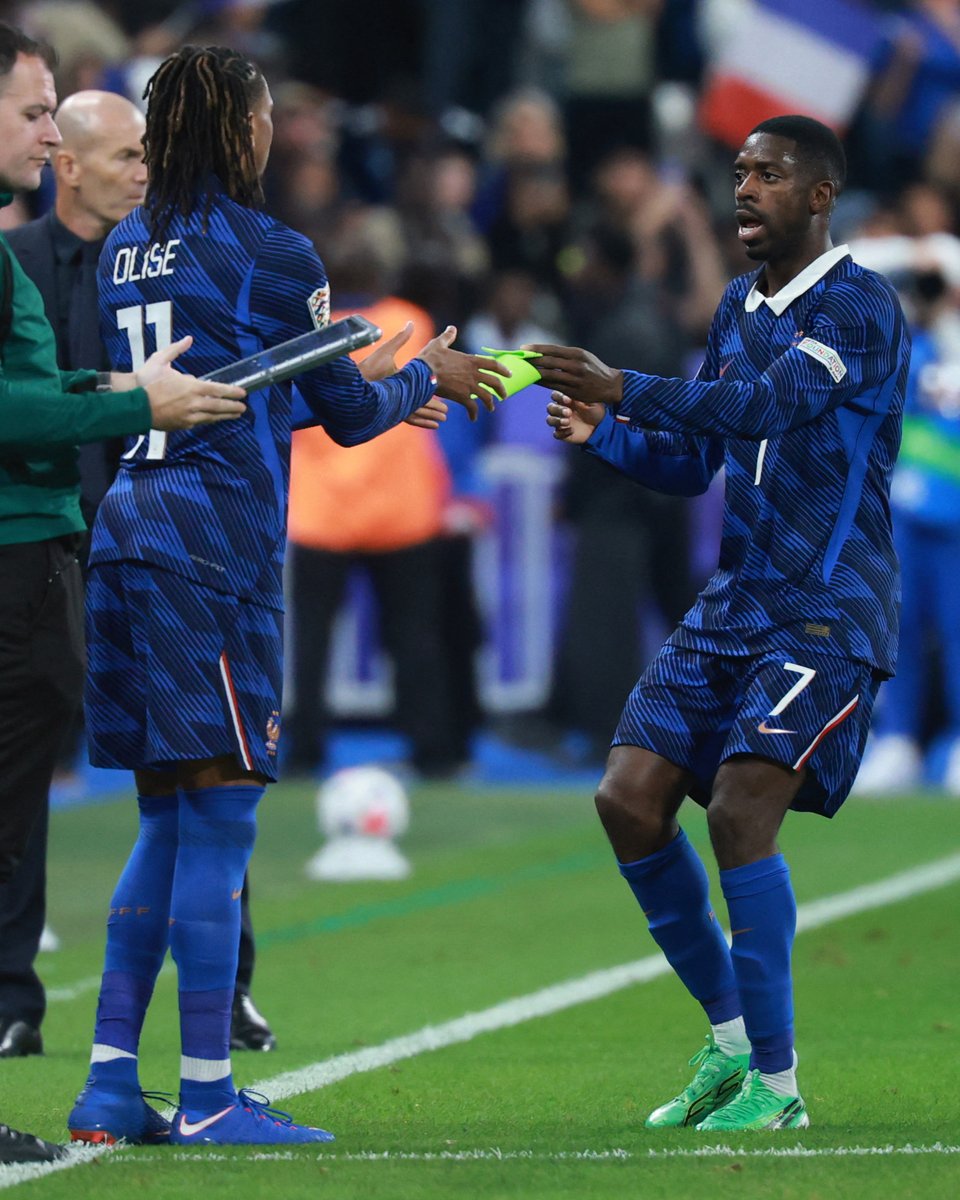 brfootball's tweet photo. 60'—Olise, Cherki, and Da Cunha sub on
72'—Doué subs on
77'—Doué equalizes, Da Cunha assist
81'—Cherki puts France in front, Olise assist

The substitutes make the difference 🇫🇷 https://t.co/dDFz2cs0QT