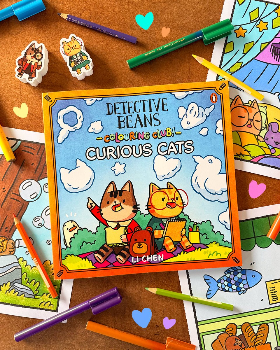 Exocomics's tweet photo. I am so stoked to announce my Detective Beans colouring book is out today in Australia and next week in NZ!!! 😻🎨✏️
(My inner child is screaming with happiness right now) https://t.co/xFrJSJ4wKi