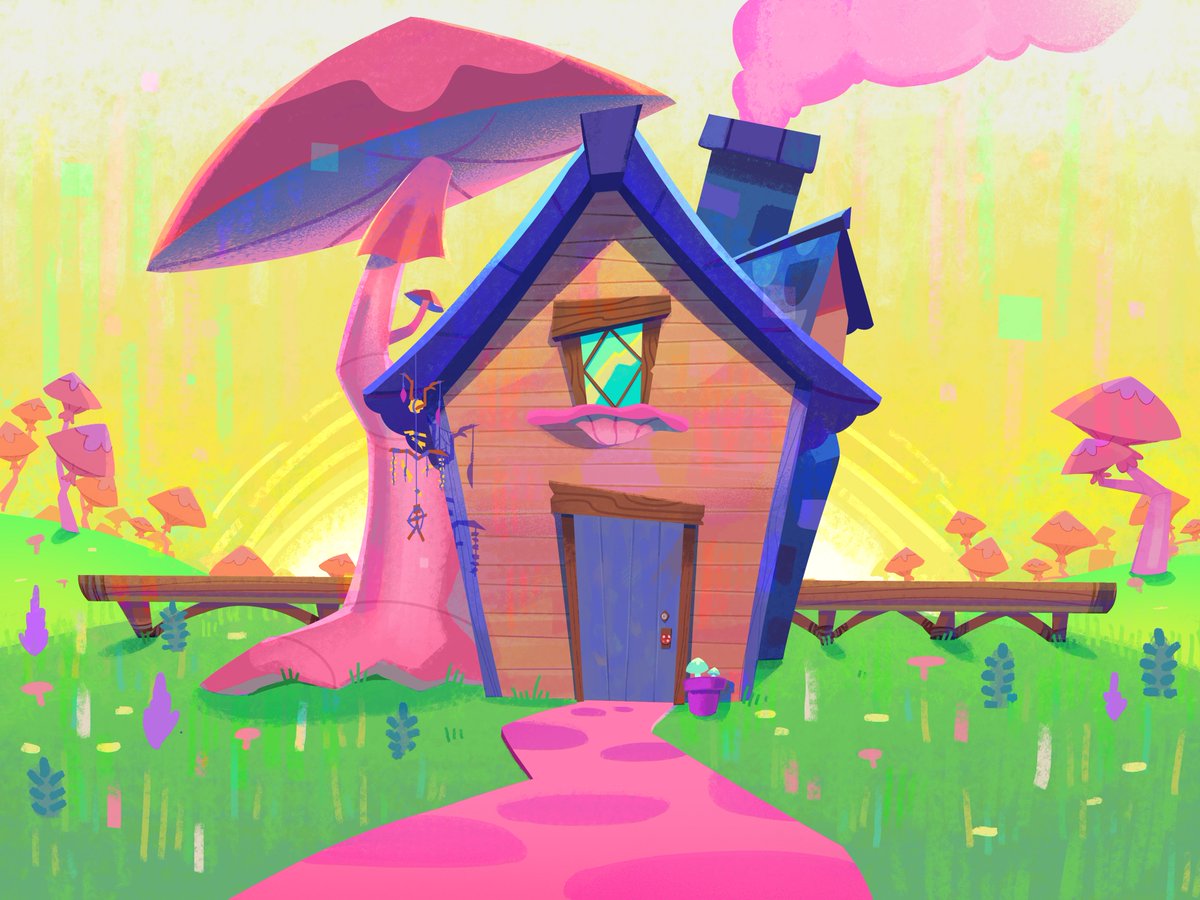 ana_pijamas's tweet photo. Some BGS I made for Spooky Month: The Wacky Wicked Woods 🍄

This whole shot was my idea so made them myself.
3 backgrounds for one shot + vtuber + moving mushrooms. I also helped with Aspen's streamer design! https://t.co/xEcqpCB6Sn