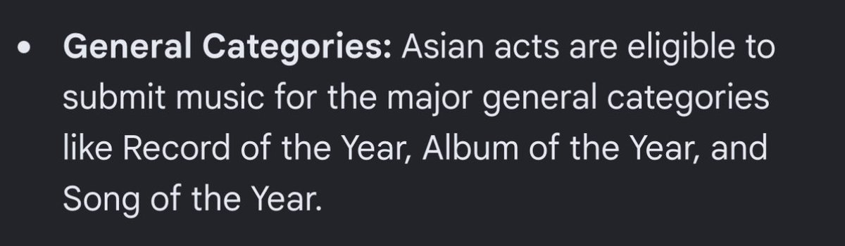 OT5Forever1981's tweet photo. @Missy202010 @MAHALANGLIMA623 Incase you dont know, The new Asian category is “exclusive” for Asian Artist- The main grammy awards are “not exclusive” for american artist, Even Asians can be nominated if eligible. Thats not hard to understand right? https://t.co/NluCqtPwP0