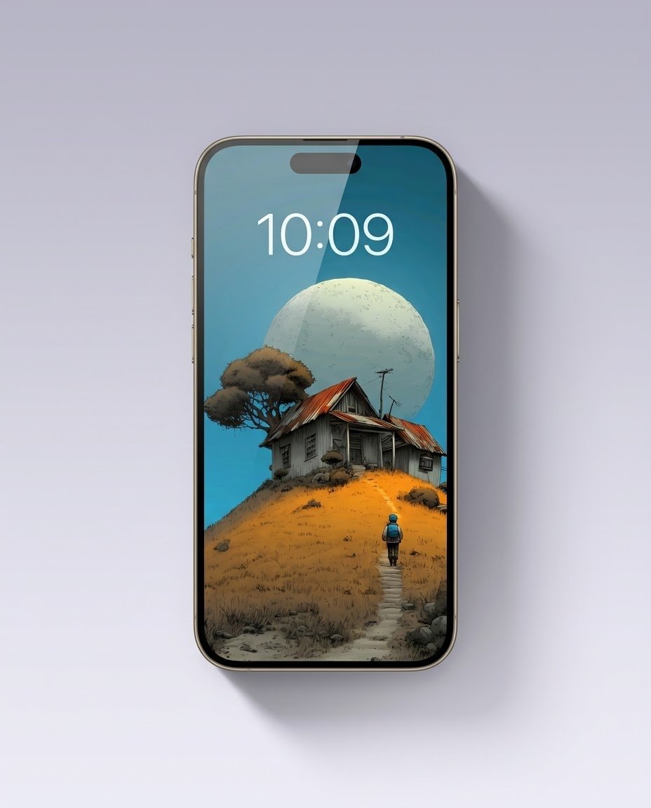 glitchyhub's tweet photo. A journey to the edge of dreams. 🌕🌾
Embrace the mystery  The old house and the solitary traveler under a monumental moon. Distant yet familiar.
🖼️ Full HD Wallpaper
📱 Phone Mockup Preview
💻 Aesthetic vibes for your lock screen!
#DigitalArt #PhoneWallpaper #ArtAesthetic https://t.co/CM1seBAjLw